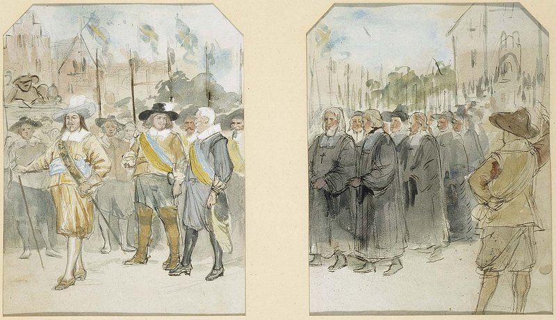 Inauguration of the academy in turku 1640, alternative entry for the competition, 1890 by Albert Edelfelt

More:

 Original public domain image from Finnish National Gallery