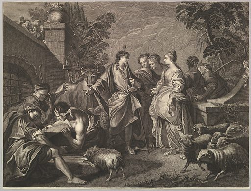 Jacob arrives in Mesopotamia (18th century). Accession number: 55.529.2